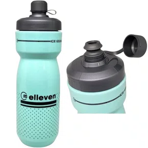 GARRAFA ISOTERMICA ELLEVEN 650ML CINZA/VERDE