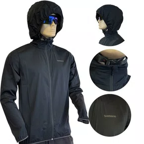 JAQUETA CICLISMO MASCULINA SHIMANO NAGANO IMPERMEAVEL PRETA 