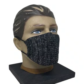 KIT 2 MASCARAS FACIAIS TRICOT UNISSEX PRETA GLITER LAVAVEL