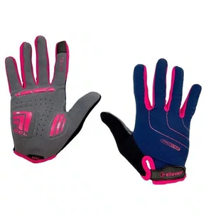 LUVA ELLEVEN CICLISTA FECHADA AZUL/ROSA GEL P