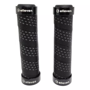 MANOPLA ELLEVEN MTB EM EVA COM TRAVA 130MM PRETA/CINZA