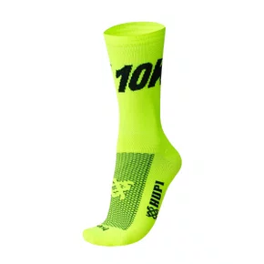 MEIA PARA CORRIDA E CICLISMO HUPI 10K AMARELO NEON