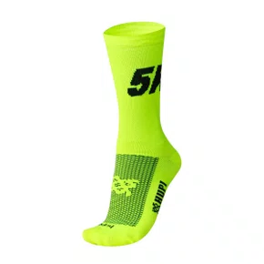 MEIA PARA CORRIDA E CICLISMO HUPI 5K AMARELO NEON