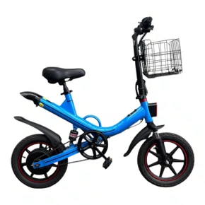 MINI BICICLETA ELETRICA E-BIKE V1 POTENCIA 350W ARO 14 AZUL