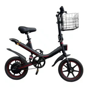 MINI BICICLETA ELETRICA E-BIKE V1 POTENCIA 350W ARO 14 PRETA