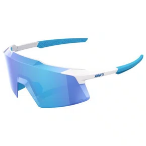 OCULOS 100% AEROCRAFT - MATTE WHITE - HIPER BLUE MIRROR LENS