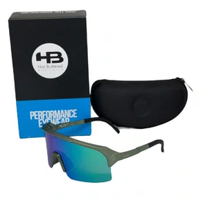 OCULOS CICLISMO HB EDGE METALLIC GREEN LENTE GREEN CHROME