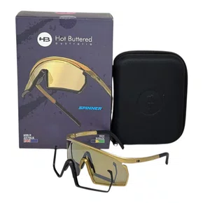 OCULOS CICLISMO HB SPINNER GOLD/BLACK LENTE GOLD CHROME