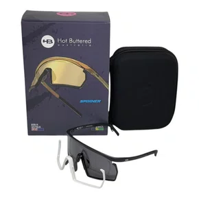 OCULOS CICLISMO HB SPINNER MATTE BLACK/WHITE LENTE GRAY