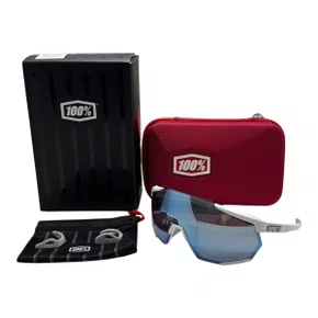ÓCULOS ESPORTIVO 100% RACETRAP MATTE WHITE HIPER BLUE LENS