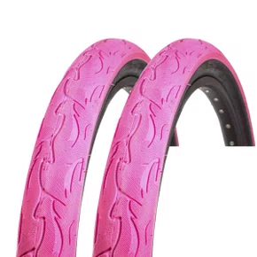 PAR DE PNEU COLORIDO ARO 26X2.50 FLAME WHEELING/GRAU ROSA
