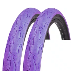 PAR DE PNEU COLORIDO ARO 26X2.50 FLAME WHEELING/GRAU ROXO