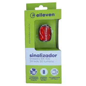 PISCA SINALIZADOR ELLEVEN 24 LEDS 50 LUMENS ALUMINIO USB