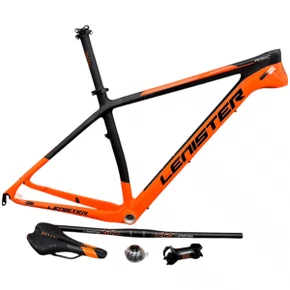 QUADRO ARO 29 CARBONO MTB LENISTER LARANJA/PRETO EIXO 9MM