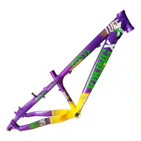 QUADRO VIKINGX TUFF X-25 ARO 26 ROXO/AMARELO/VERDE WHEELING