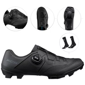 SAPATILHA SHIMANO MTB SH-XC503 CARBON PRETA COM KIT BOA