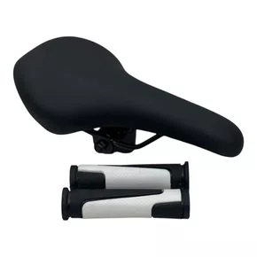 SELIM P/ BICICLETA MTB GTS PRETO C/ CARRINHO + PAR MANOPLA