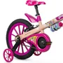 BICICLETA INFANTIL ARO 16 FEMININA NATHOR BARBIE SALMAO/ROSA