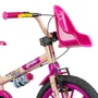 BICICLETA INFANTIL ARO 16 FEMININA NATHOR BARBIE SALMAO/ROSA