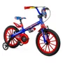 BICICLETA INFANTIL ARO 16 NATHOR CAPITAO AMERICA AZUL/VERM