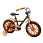 BICICLETA INFANTIL NATHOR ARO 14 FIRST PRO PRETO/LARANJA