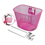 CESTA ARAME COM SUPORTE PARA BICICLETA ARO 16 ROSA