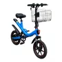 MINI BICICLETA ELETRICA E-BIKE V1 POTENCIA 350W ARO 14 AZUL